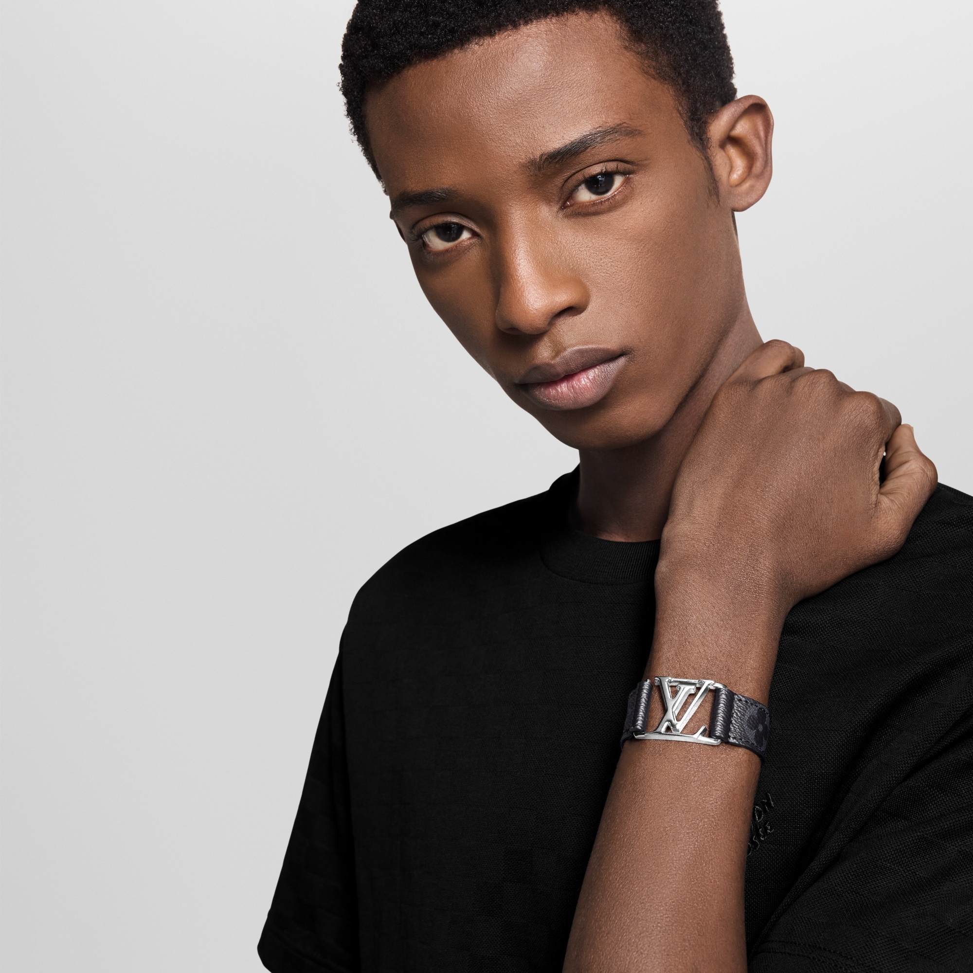 LV Slim Bracelet Monogram Eclipse Canvas - Ramadan M6456E | LOUIS